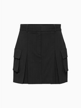Aritzia Black Mini Cargo Pleated Skirt